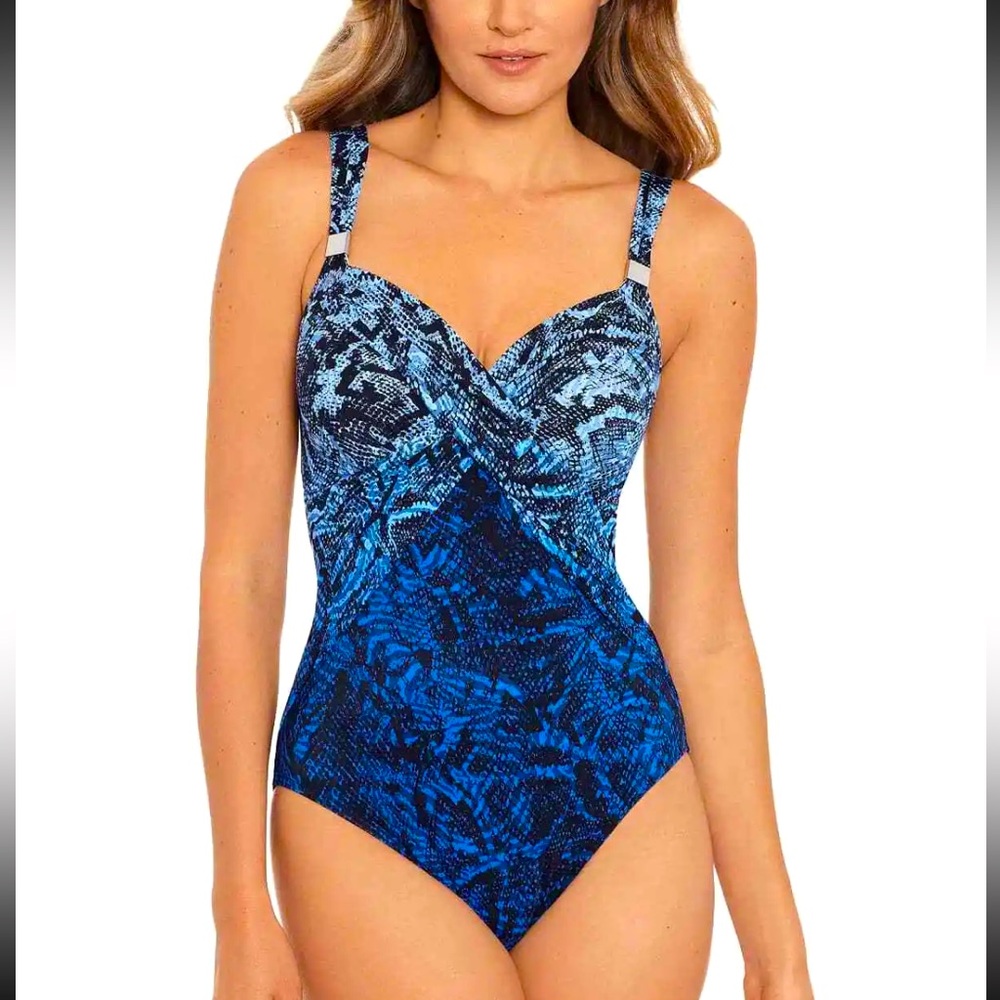 Miraclesuit Boa Blues Peregrina Underwire One Piece Swimsuit | sz 10 | B…